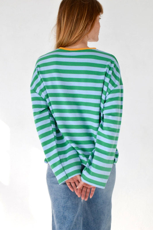 Camiseta Núria Verde e Azul-marinho: M