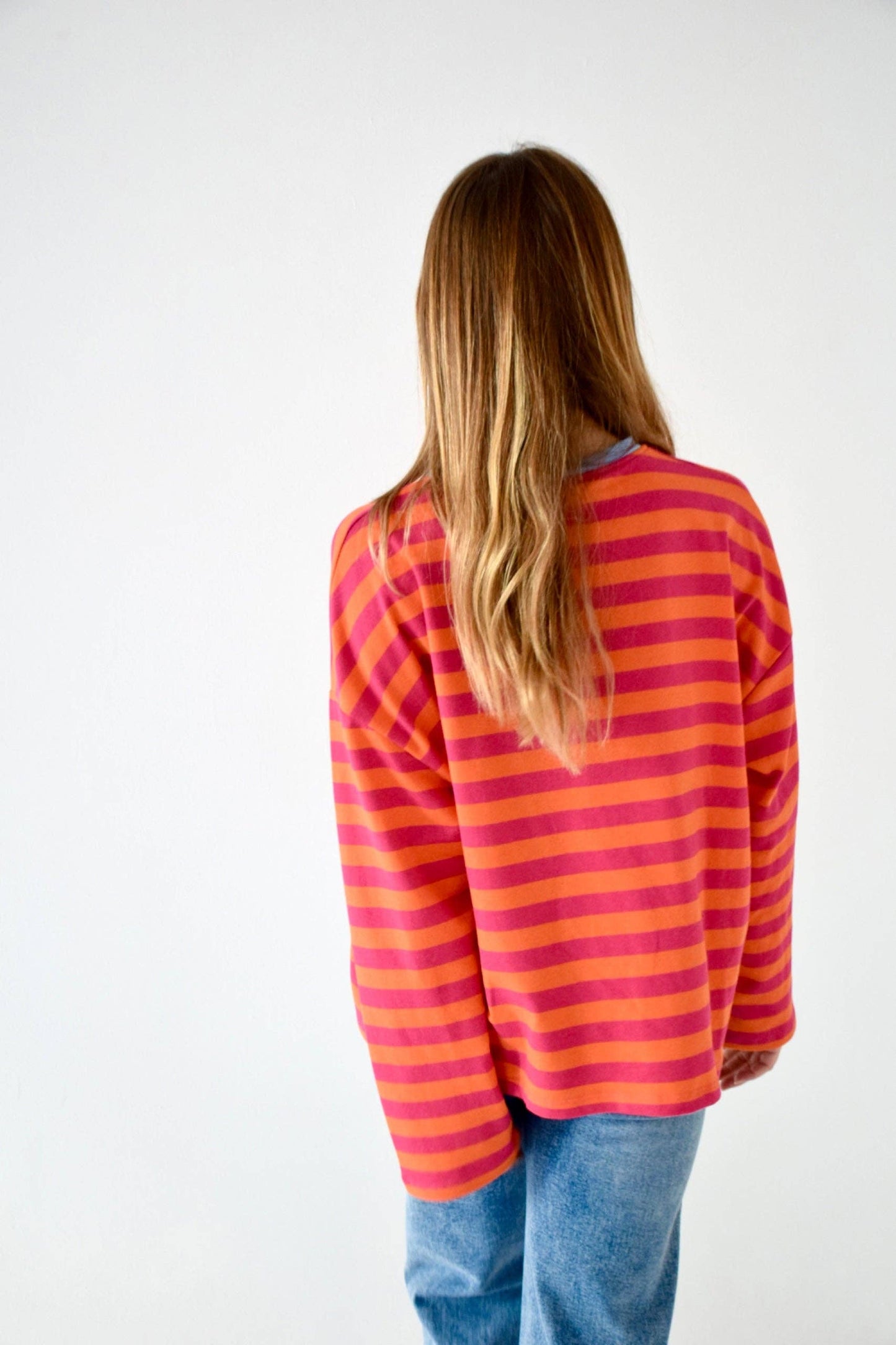 T-shirt Núria fúcsia e laranja: M