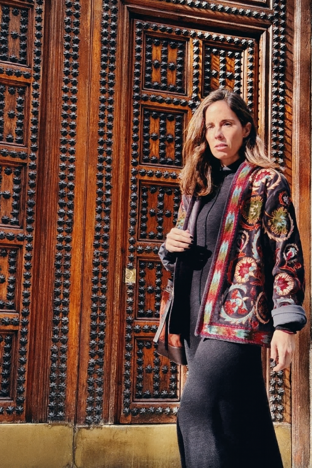 Casaco Veludo Bordado