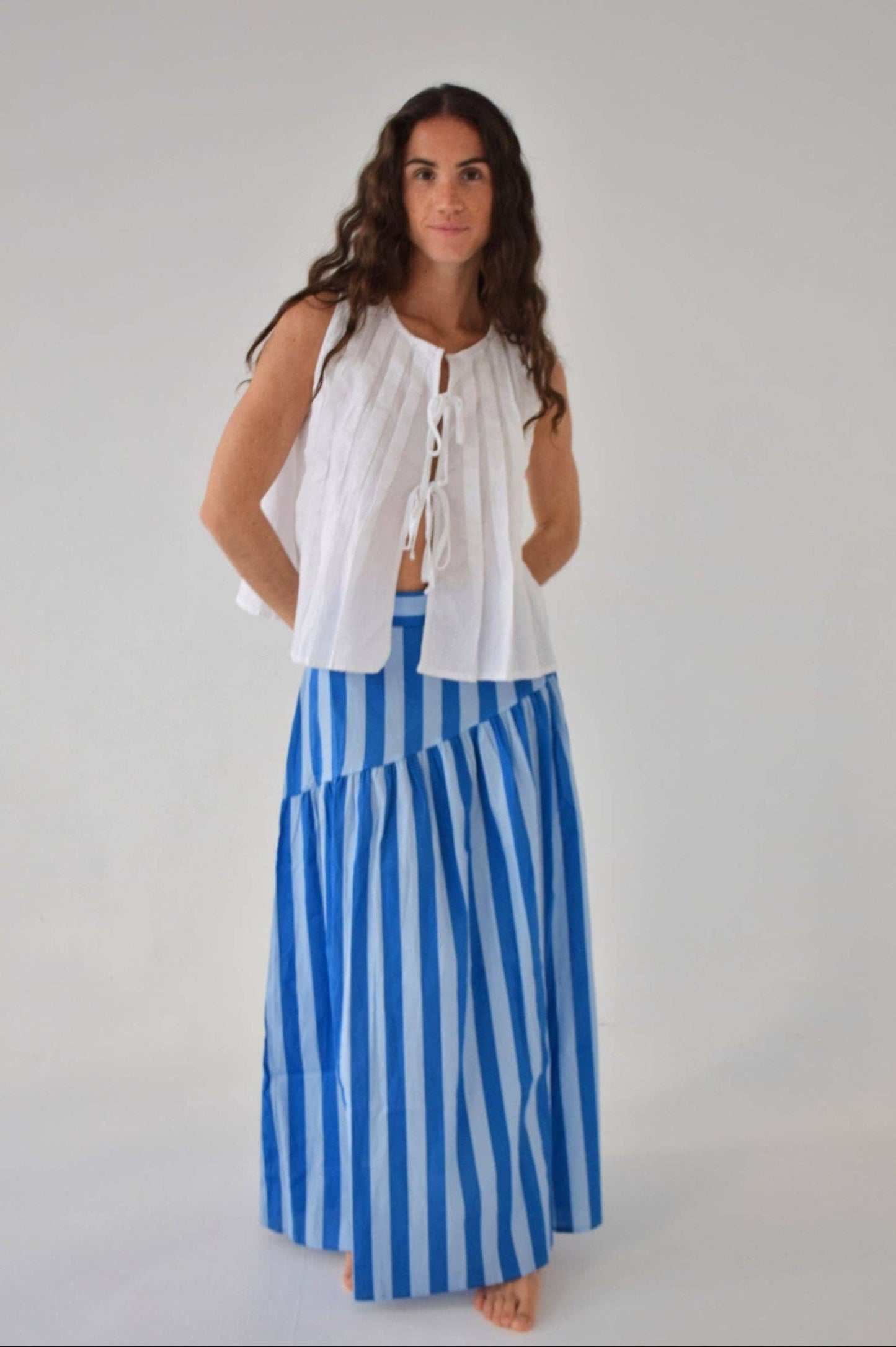 Saia Beth Riscas Azul: M
