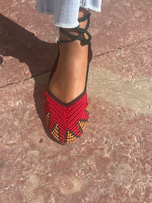 Sandália de crochet
