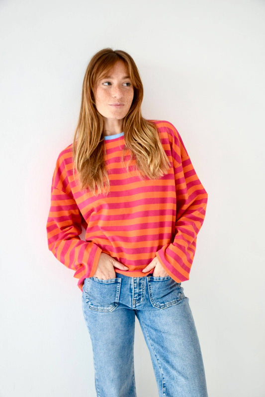 T-shirt Núria fúcsia e laranja: M