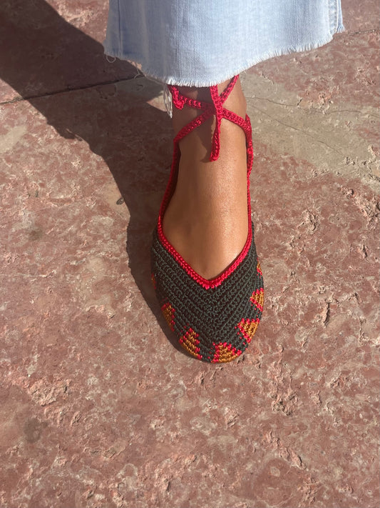 Sandália de crochet