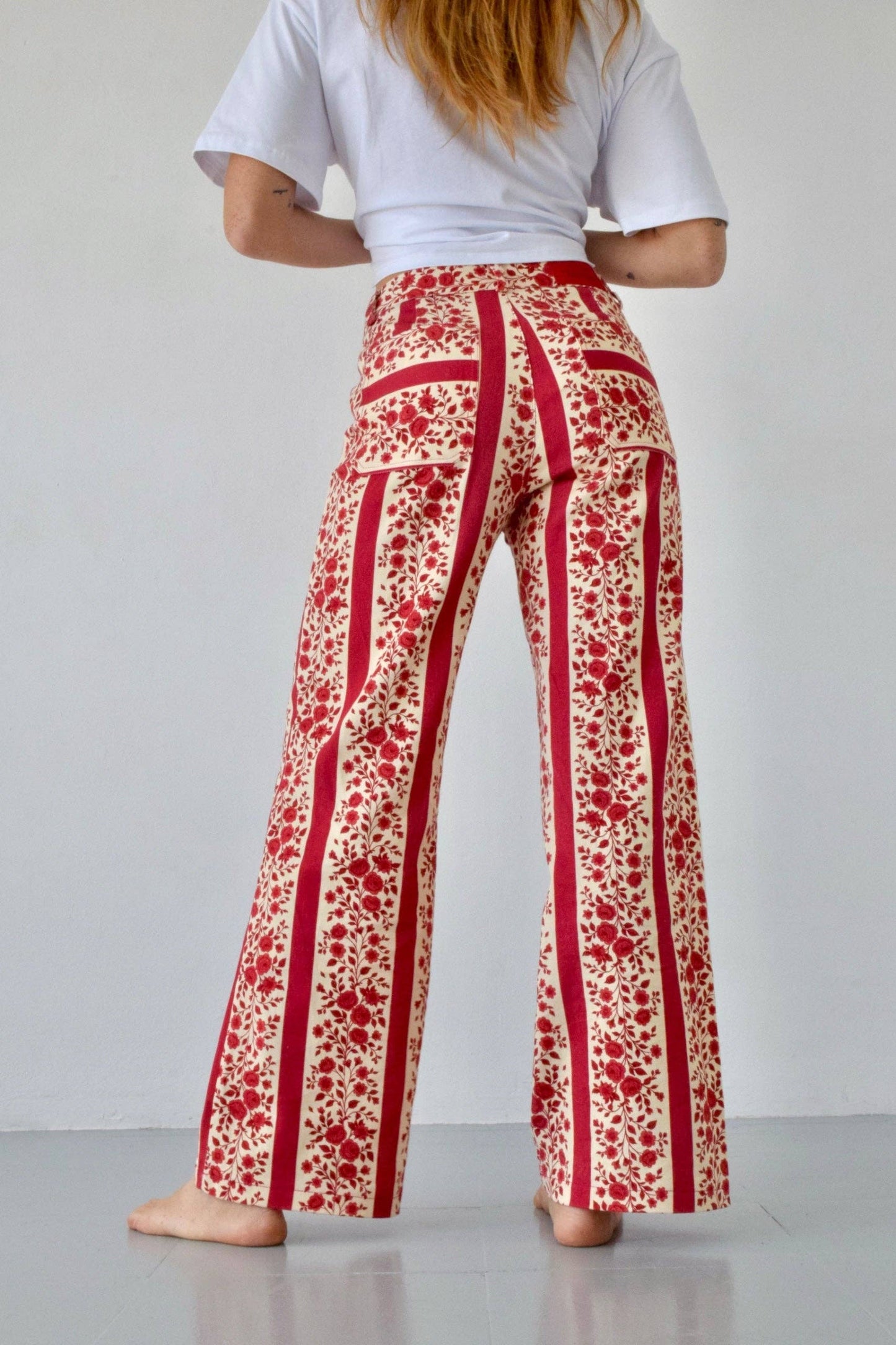 Jeans Valéria Flores Vermelho: 38