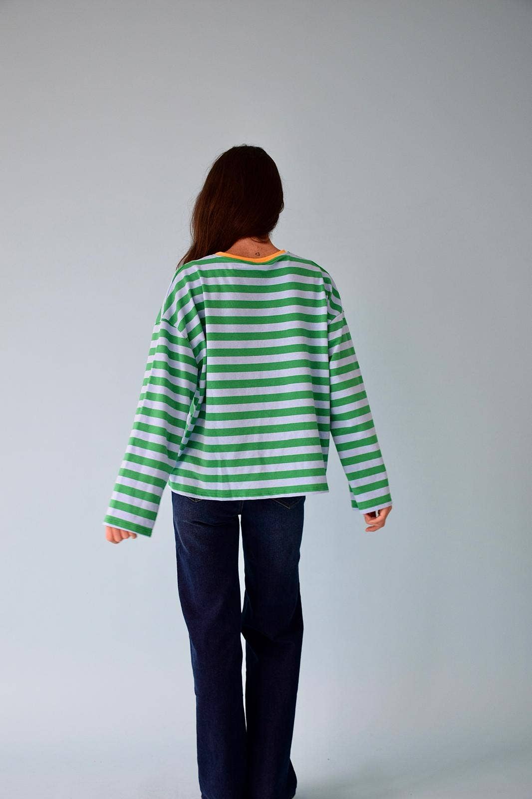 Camiseta Núria Verde e Azul: L