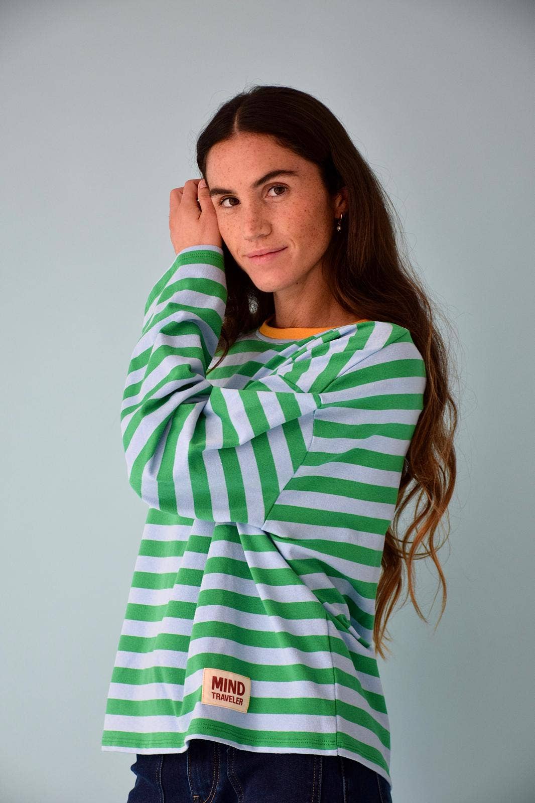 Camiseta Núria Verde e Azul: L