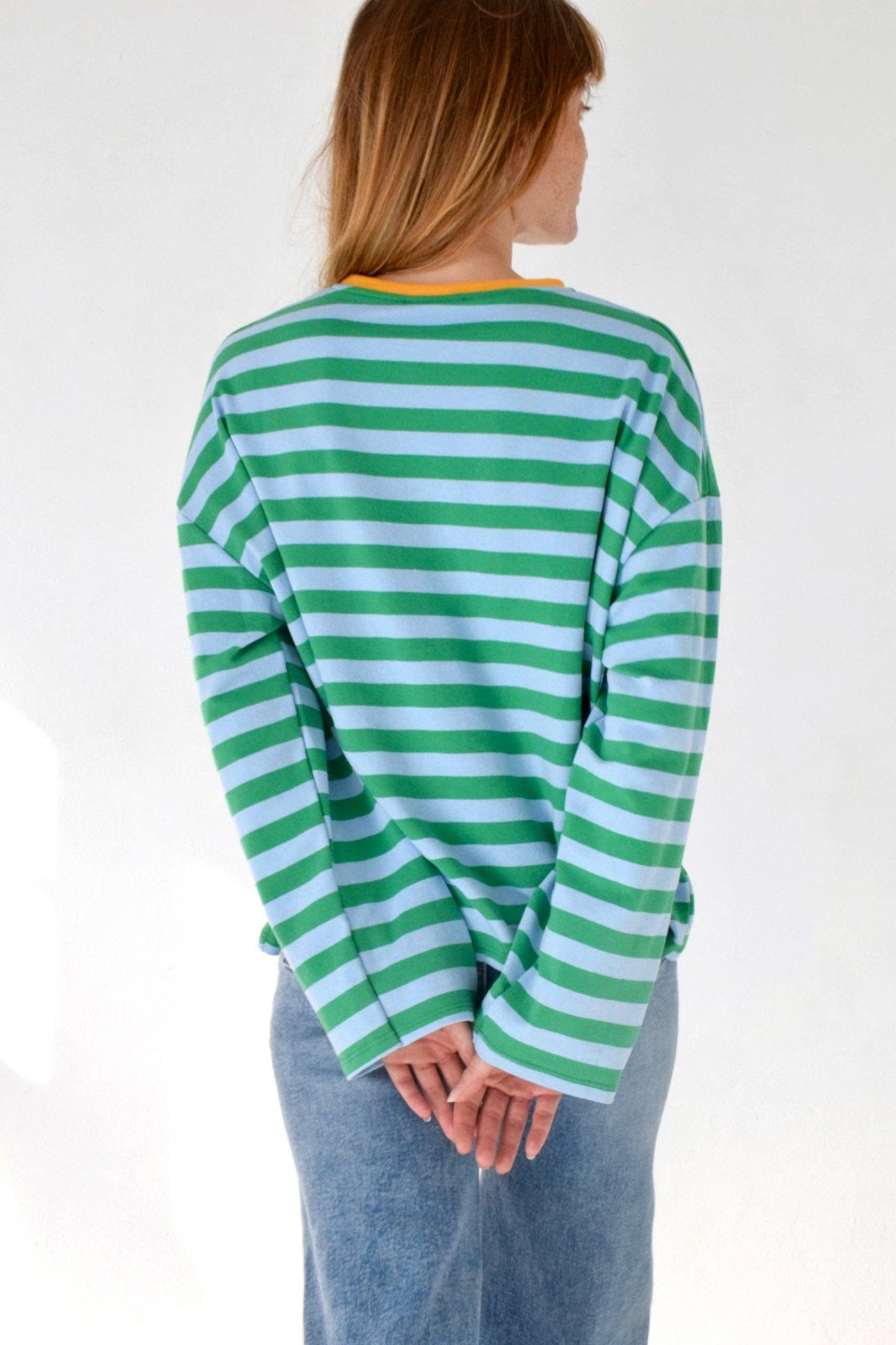 Camiseta Núria Verde e Azul-marinho: S