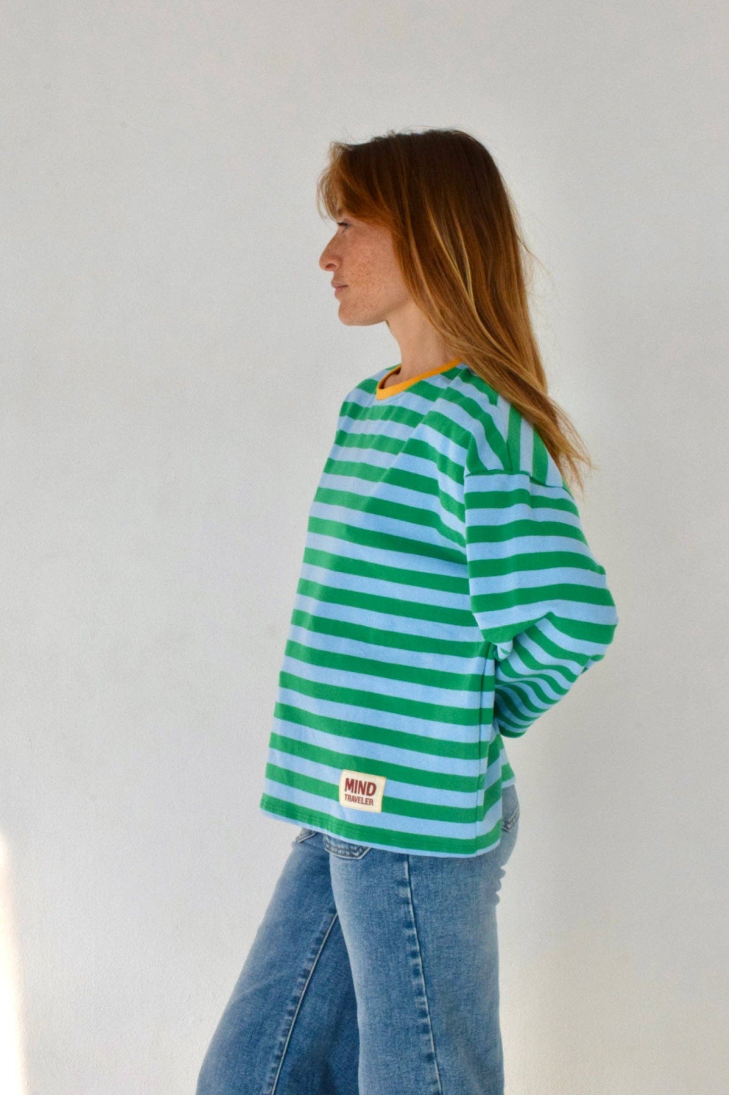 Camiseta Núria Verde e Azul-marinho: S