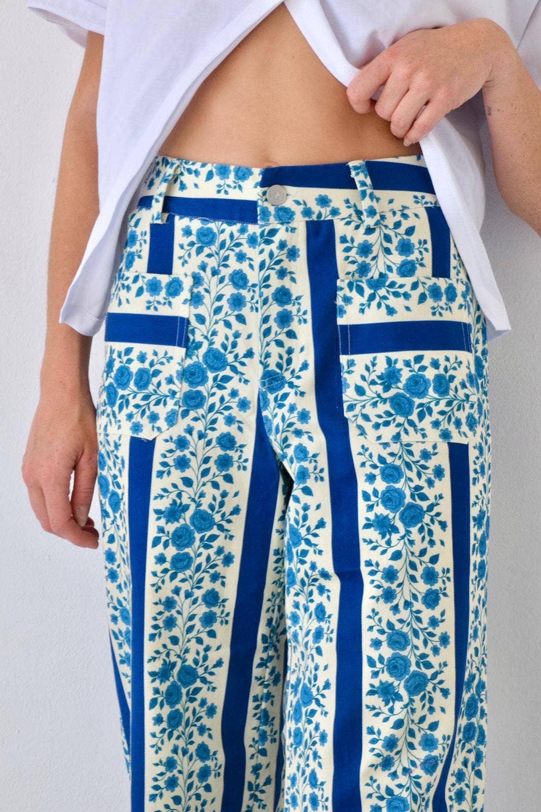 Jeans Valéria Flores Azul: 38