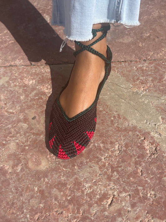 Sandália de crochet