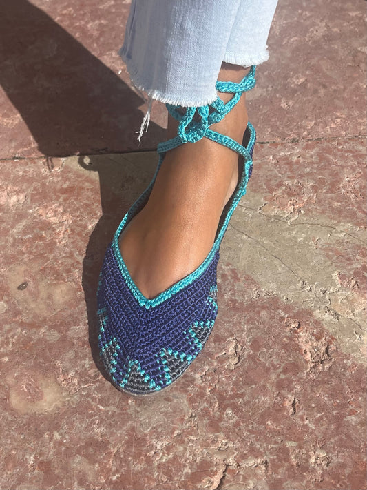 Sandália de crochet