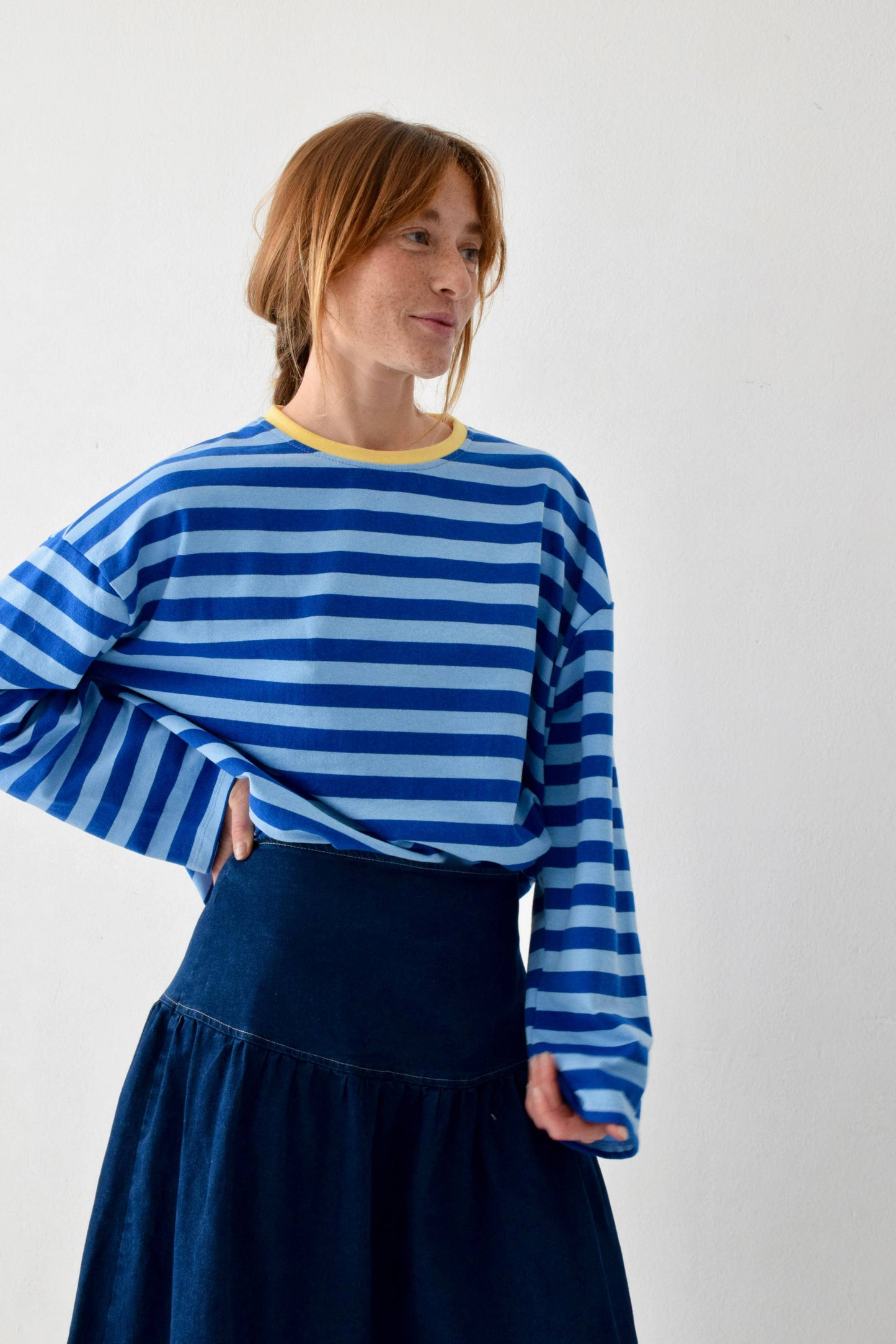 Camisola Núria Azul e Amarelo: M