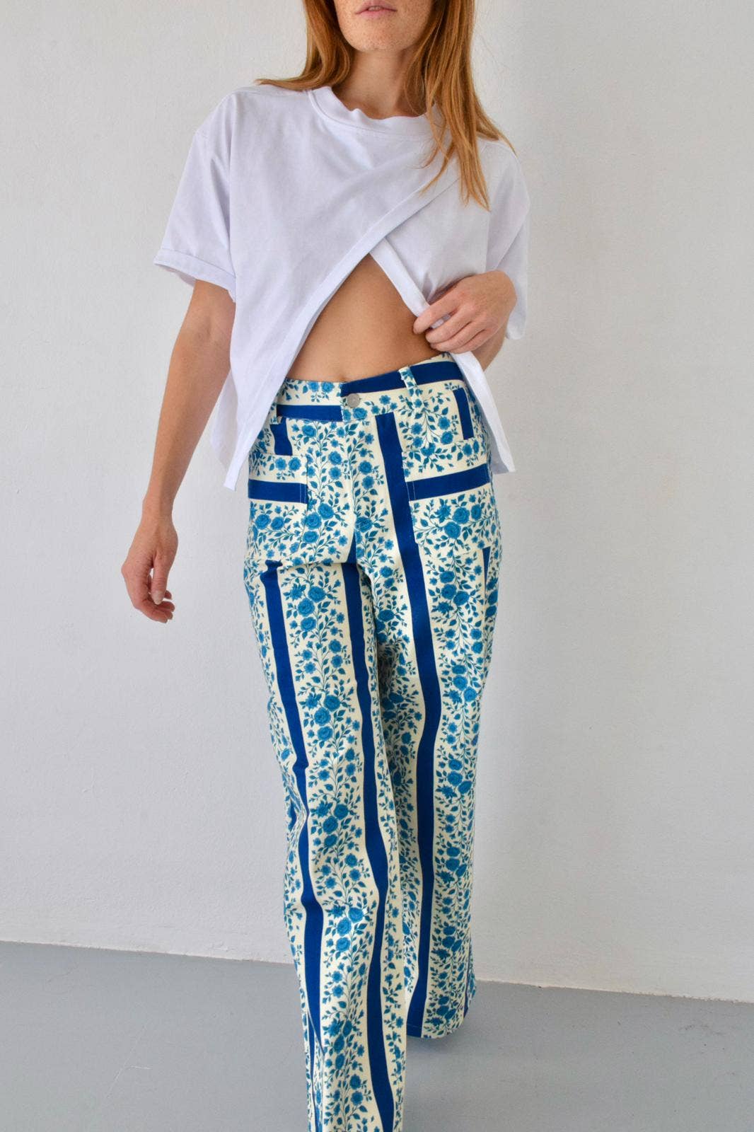 Jeans Valéria Flores Azul: 38