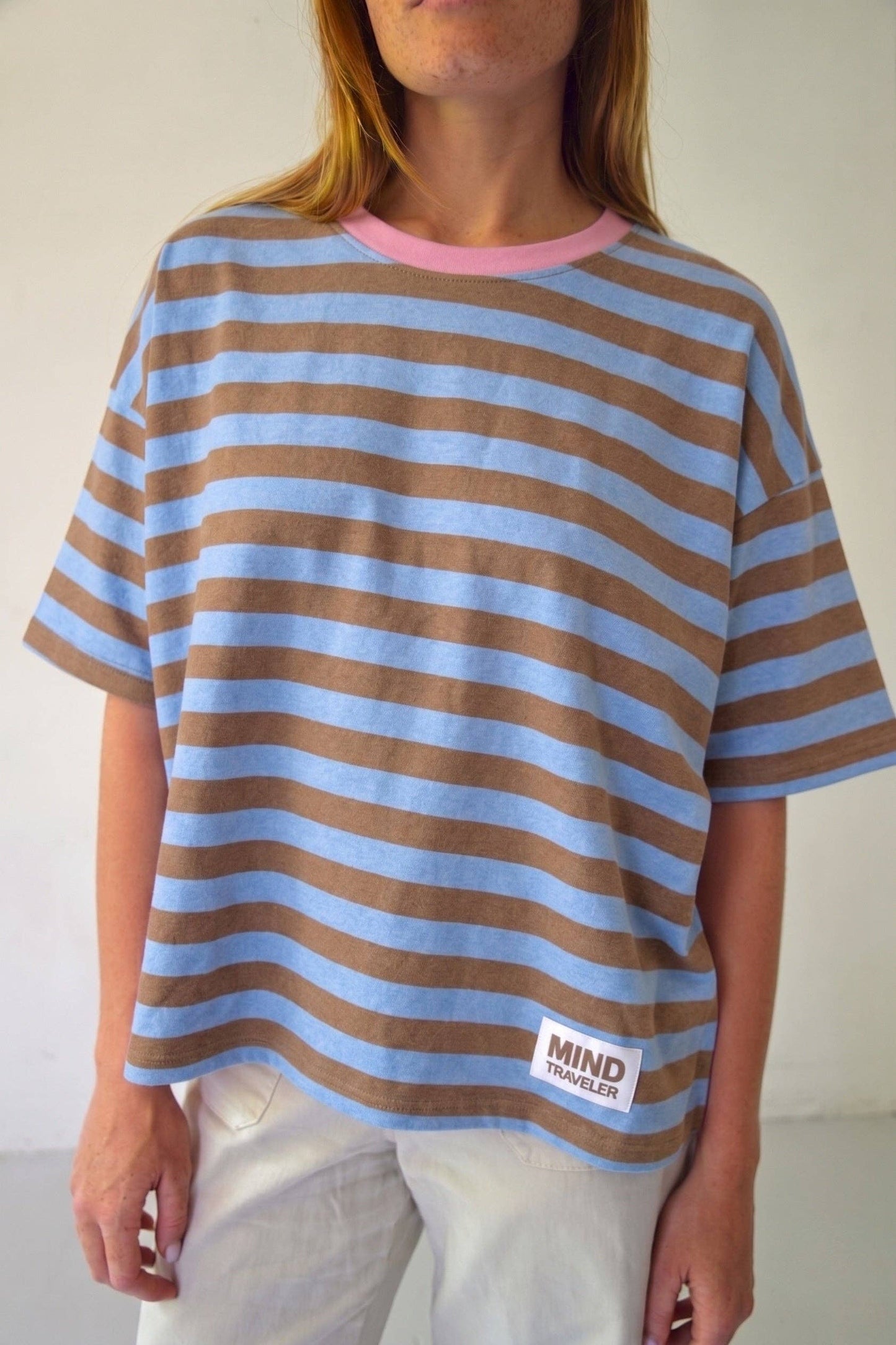 Camiseta Nunu Celeste e Castanha: M