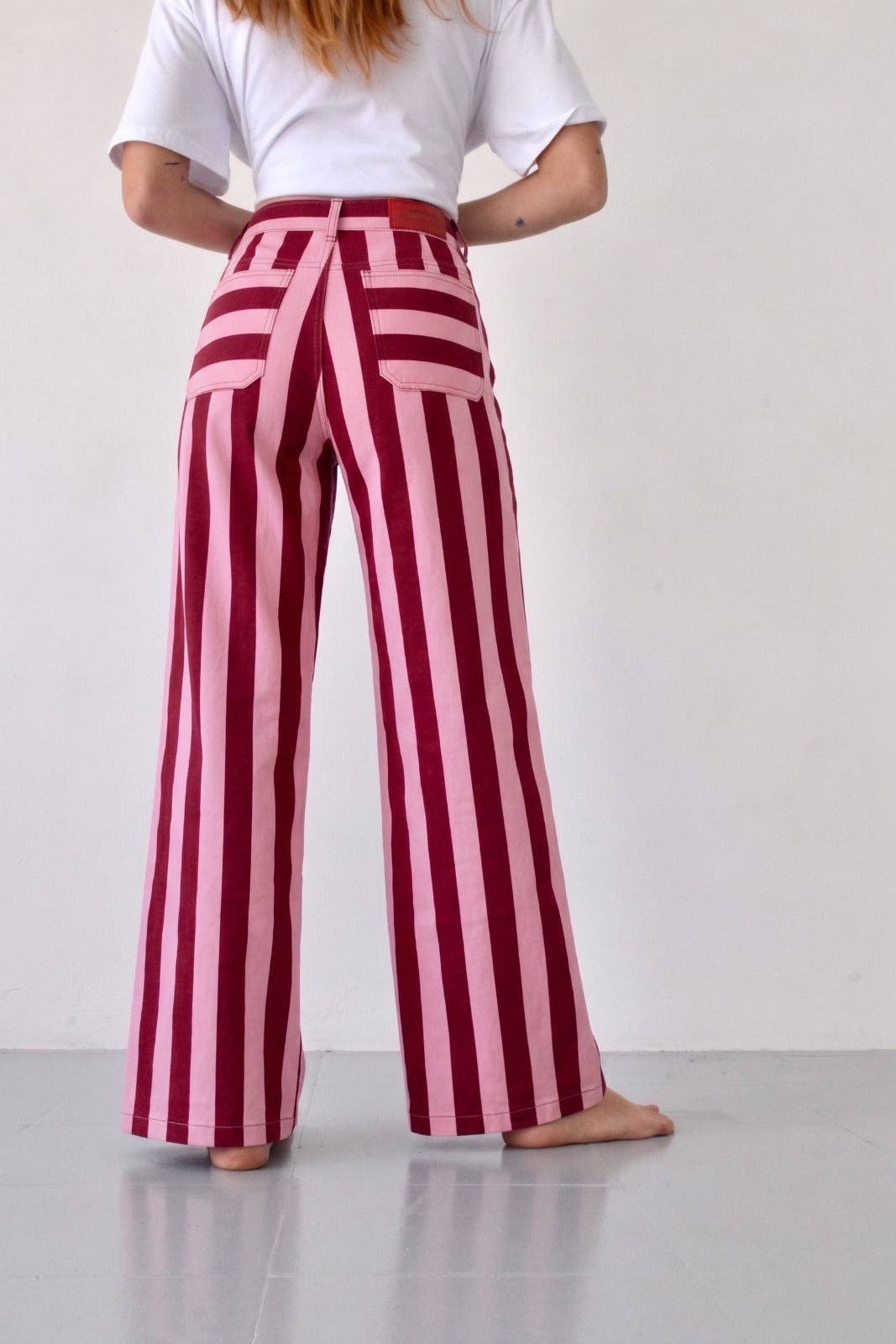 Jeans Valeria Riscas Bordô e Rosa: 38