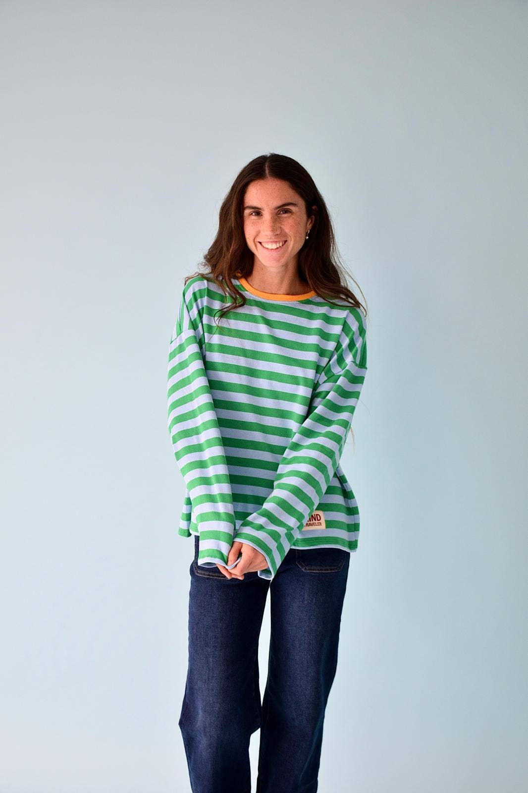 Camiseta Núria Verde e Azul: L