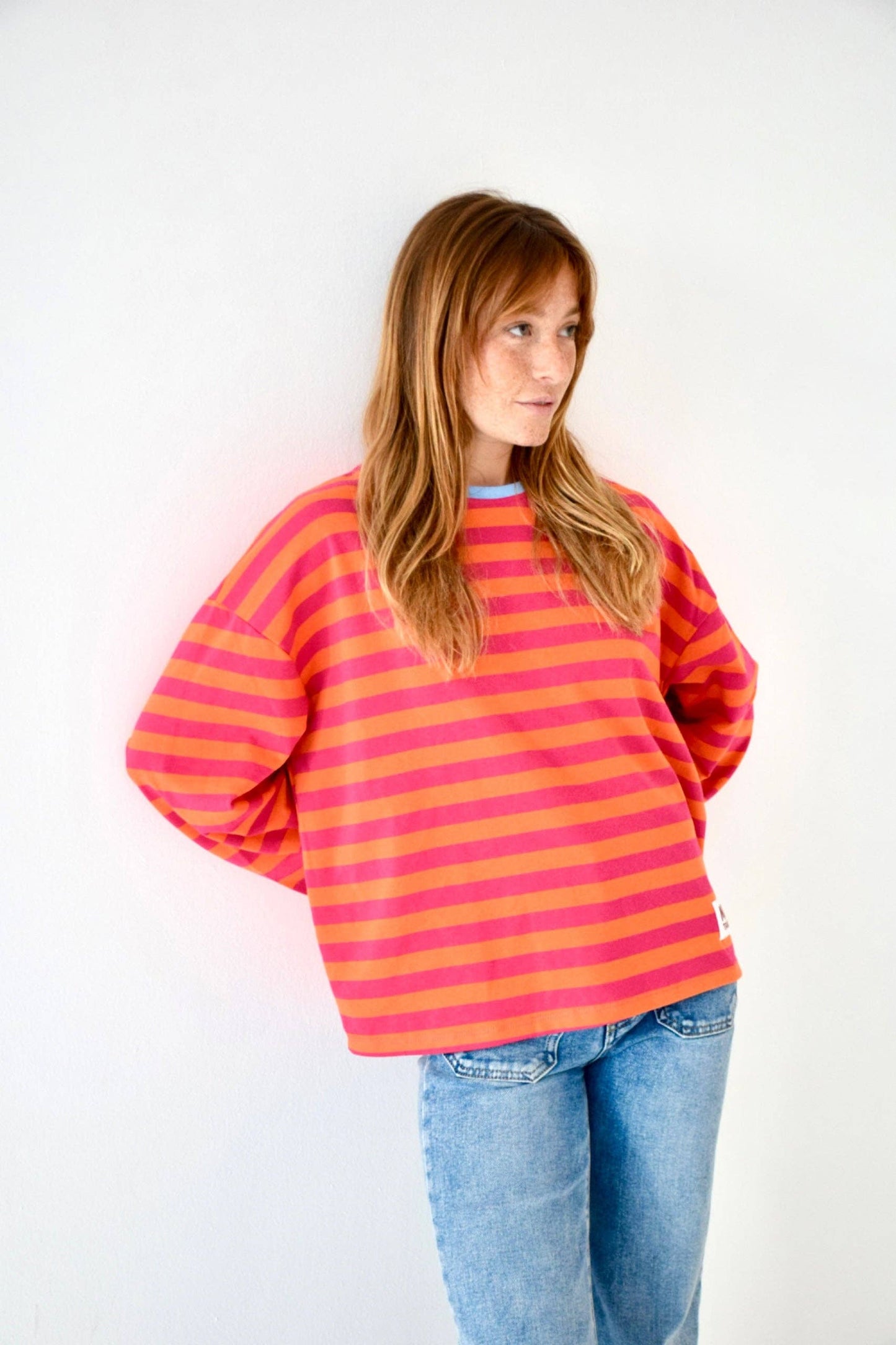 T-shirt Núria fúcsia e laranja: M