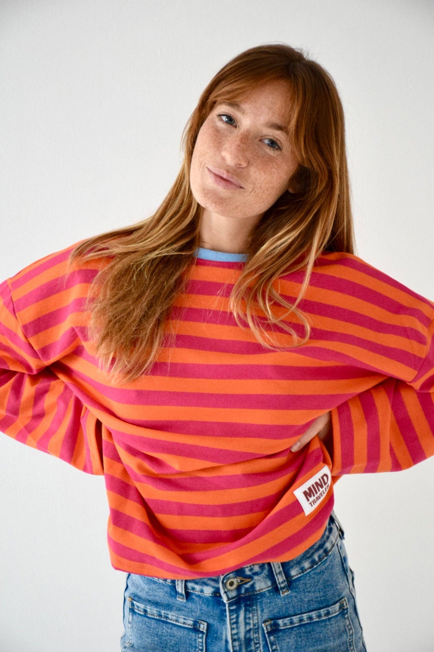 T-shirt Núria fúcsia e laranja: M