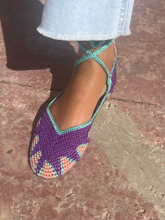 Sandália de crochet