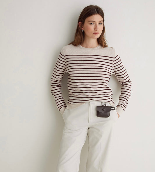 Camisola de malha com riscas pretas