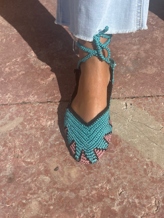 Sandália de crochet