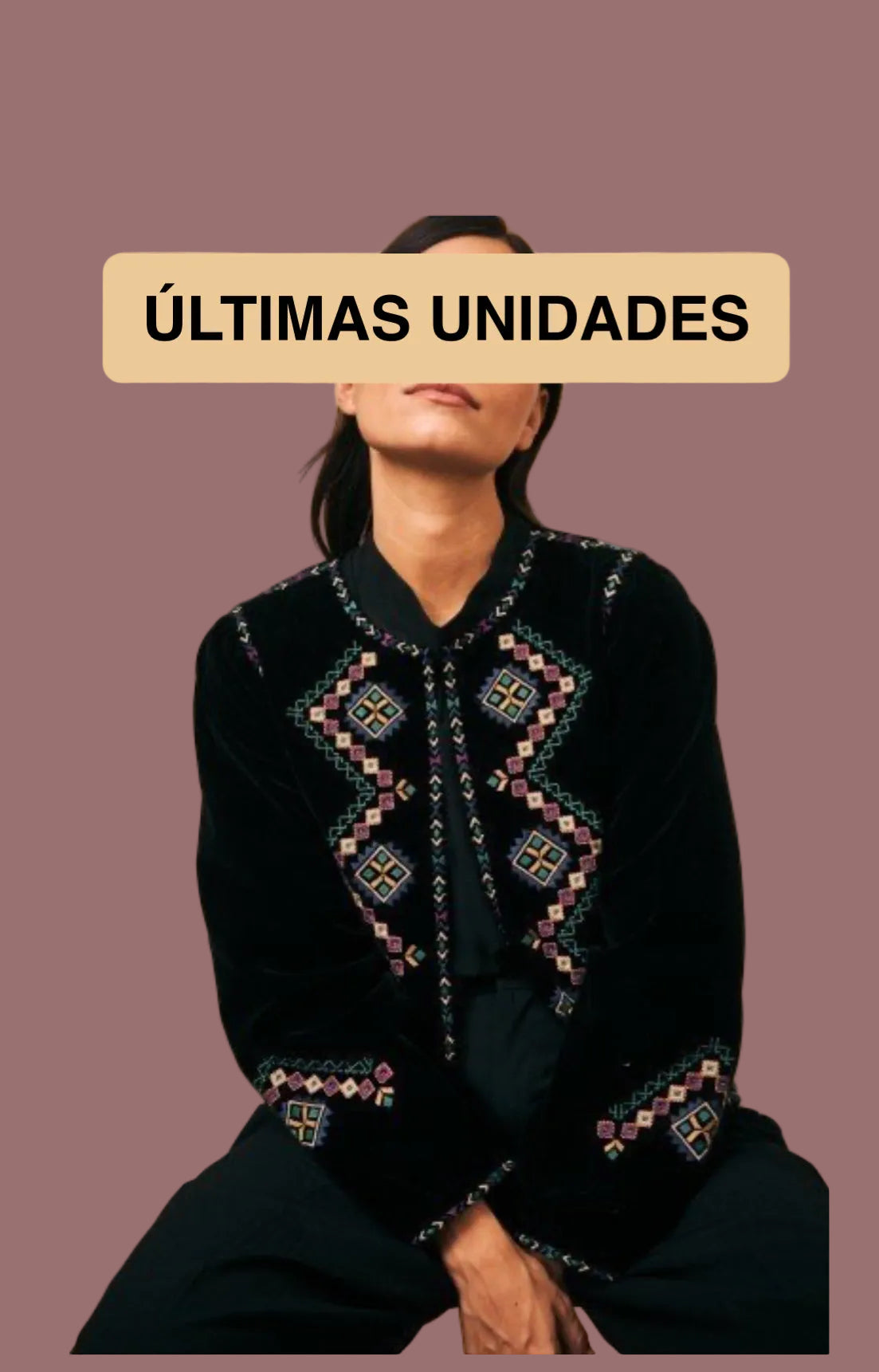 Jaqueta de Veludo bordada