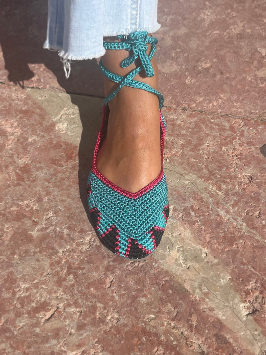 Sandália de crochet