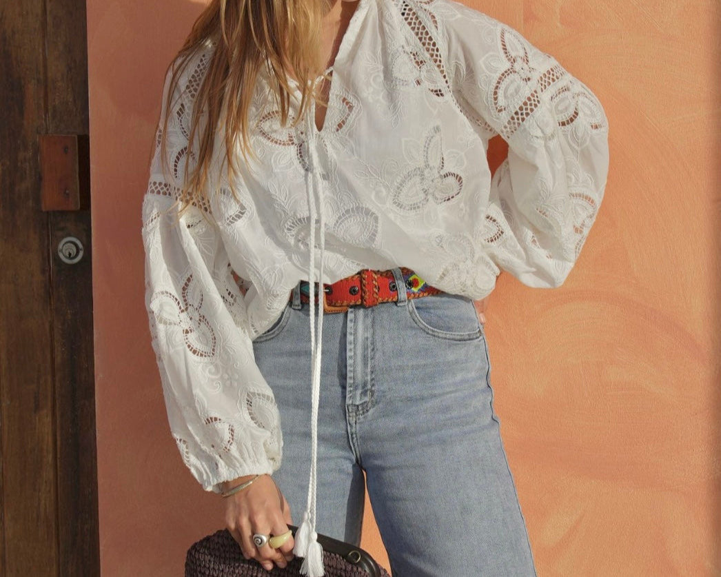 Camisa | Blusa bordada 100% algodão