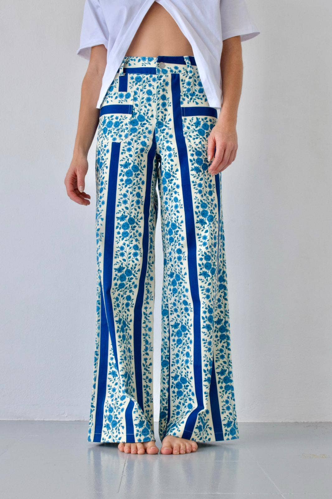 Jeans Valéria Flores Azul: 38