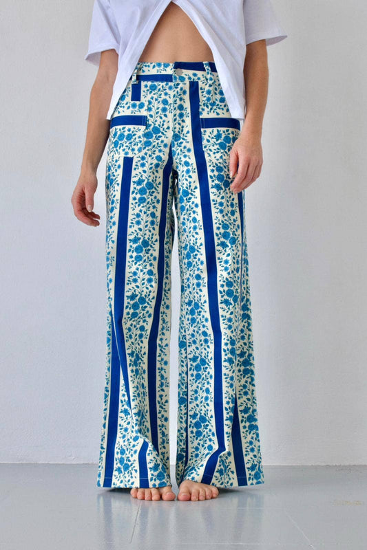 Jeans Valéria Flores Azul: 40