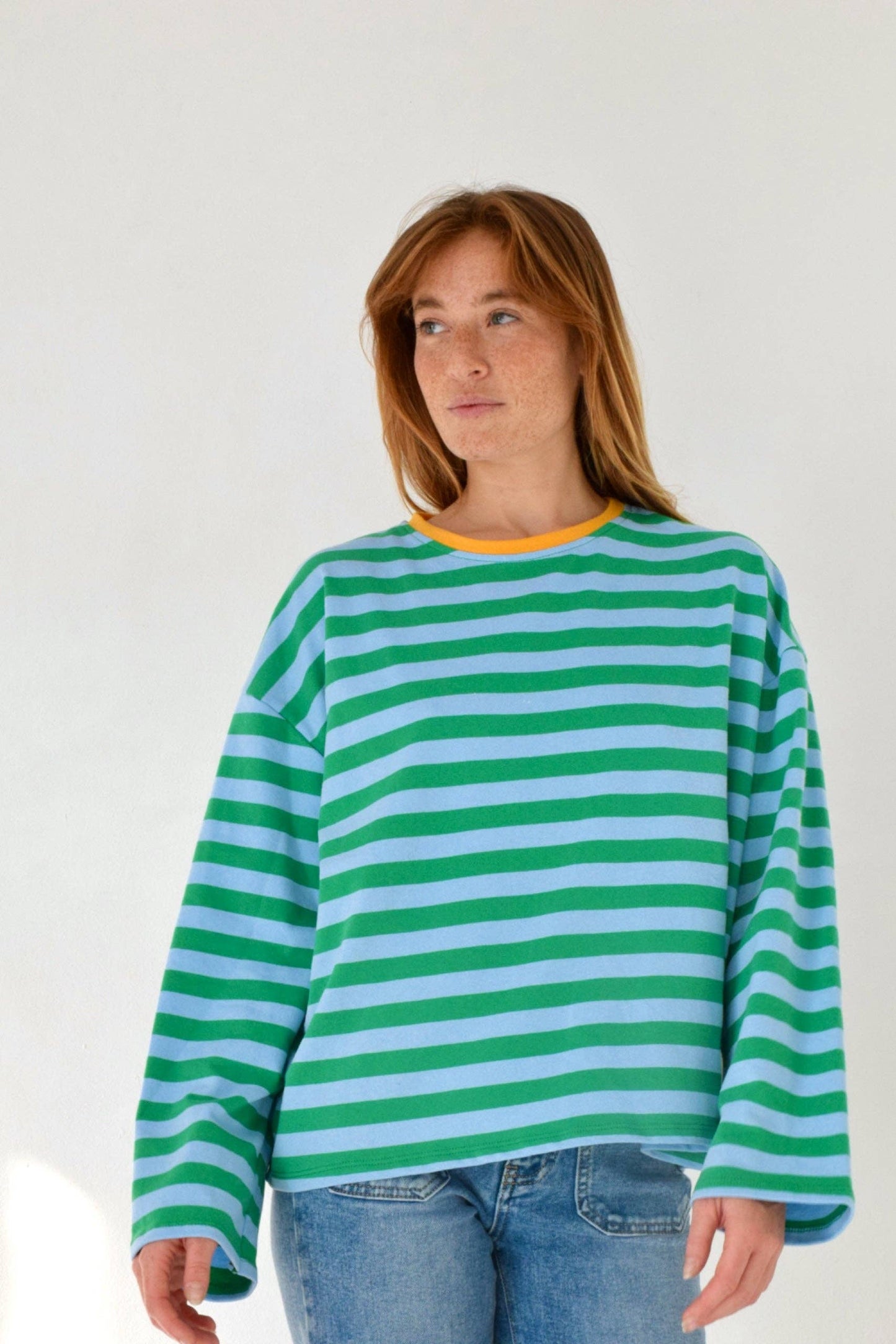 Camiseta Núria Verde e Azul-marinho: S