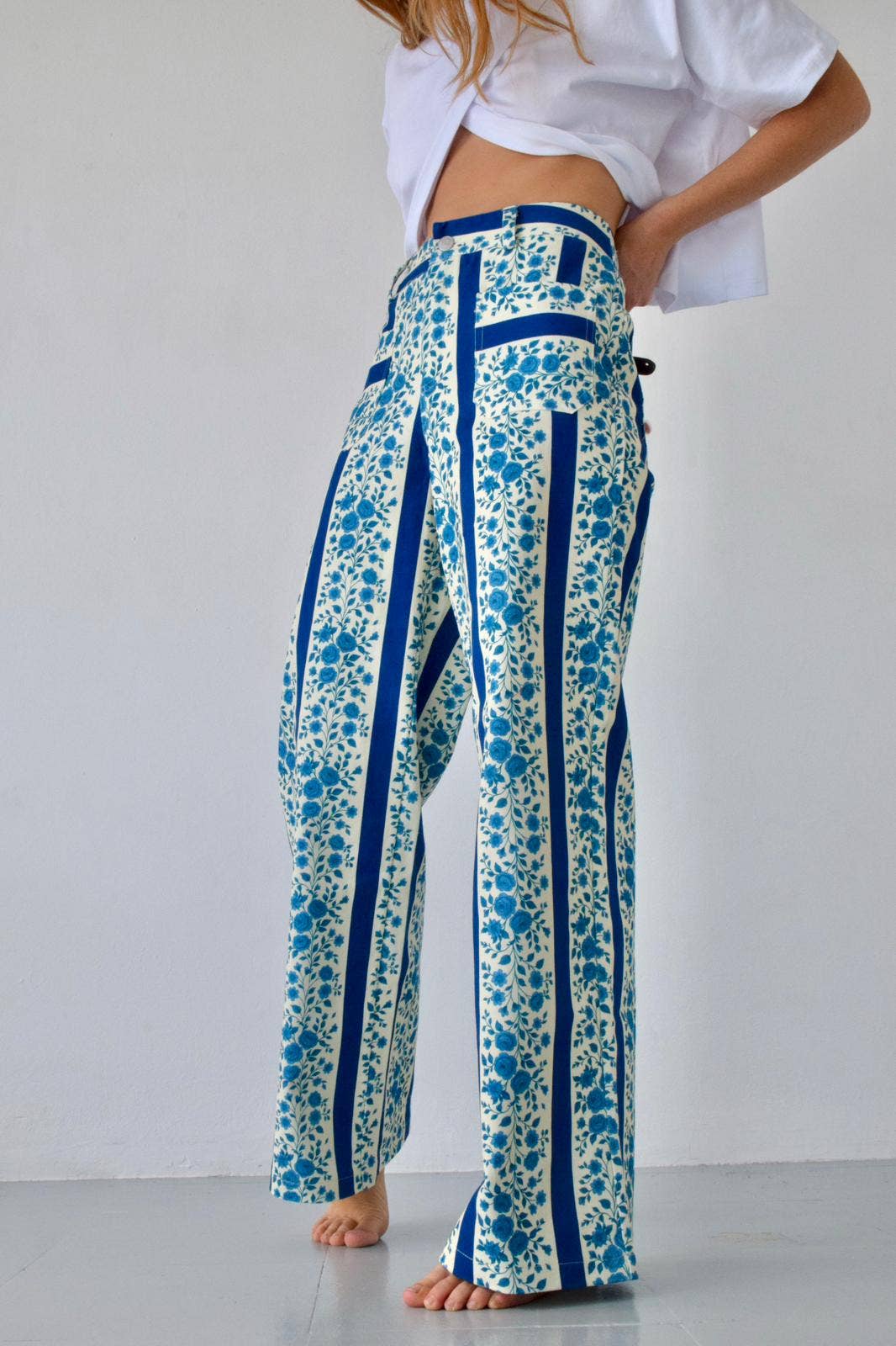 Jeans Valéria Flores Azul: 38
