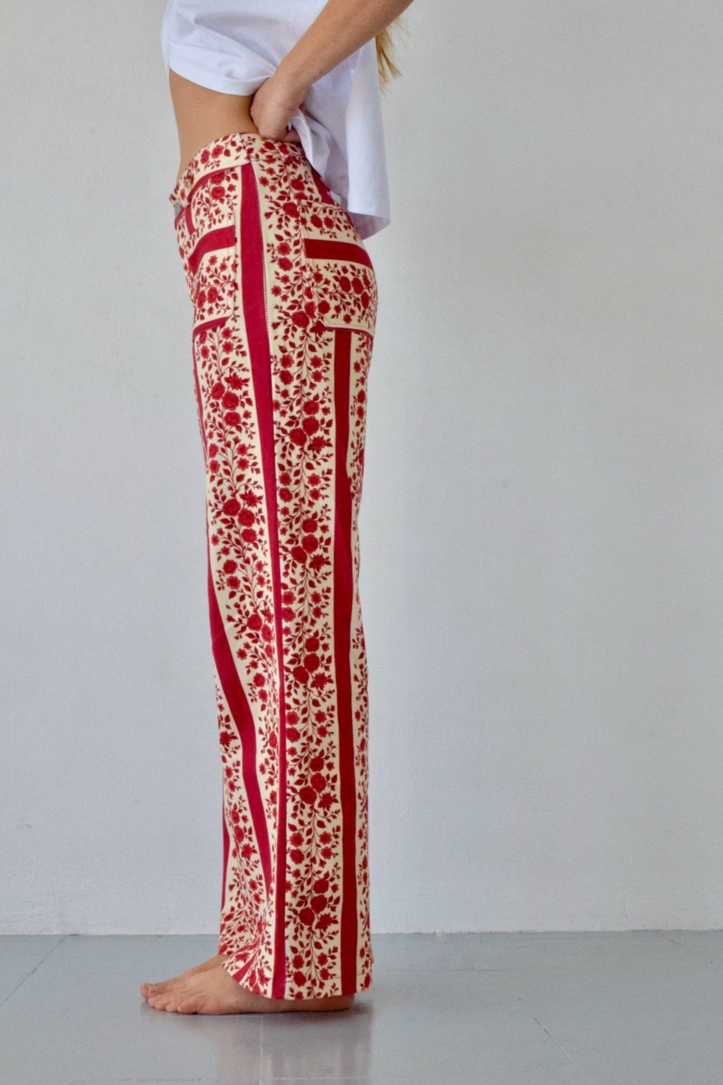 Jeans Valéria Flores Vermelho: 38