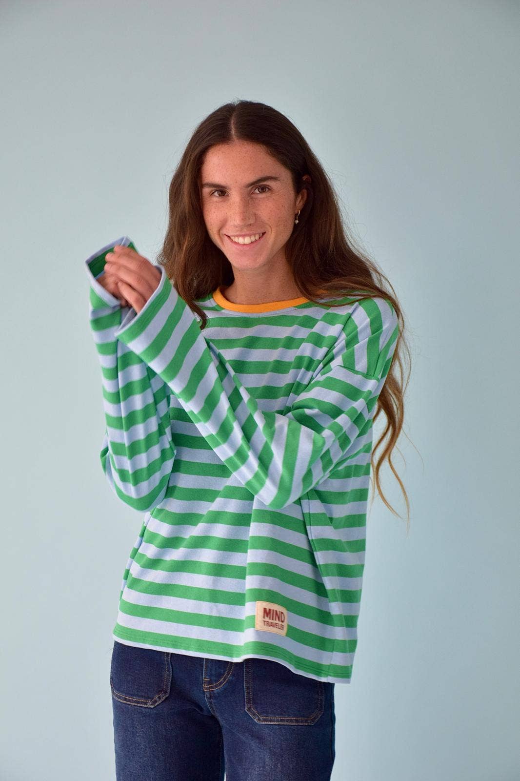 Camiseta Núria Verde e Azul: L
