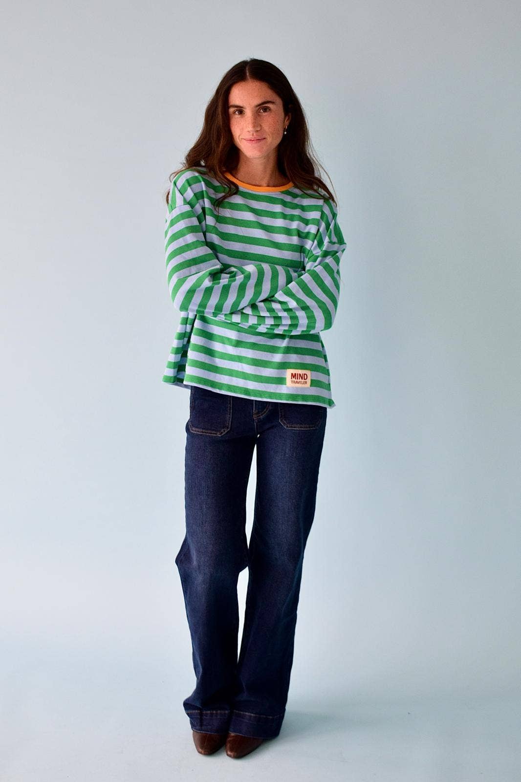 Camiseta Núria Verde e Azul: L