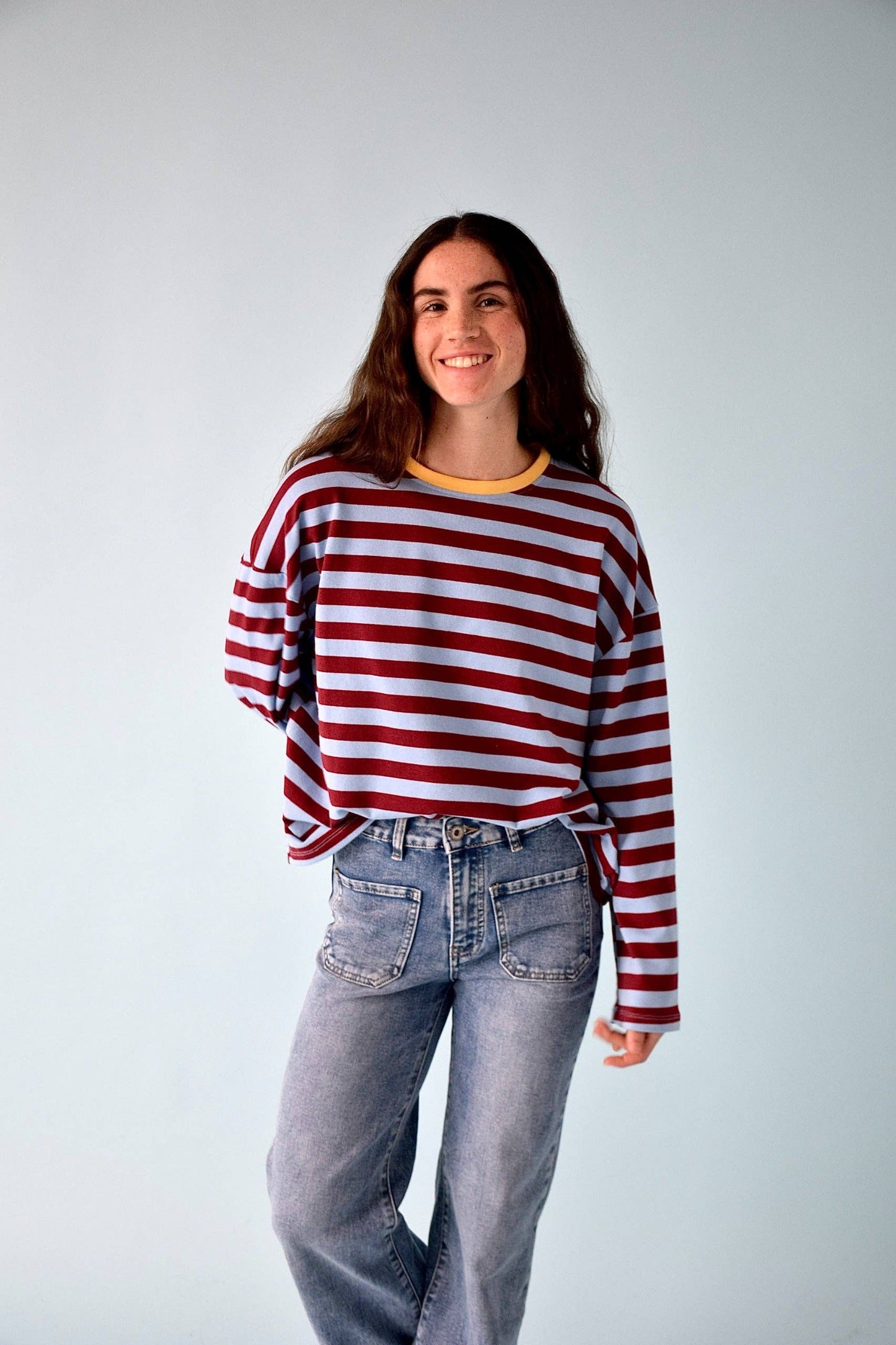 Camisola Núria Azul e Burgundy: S