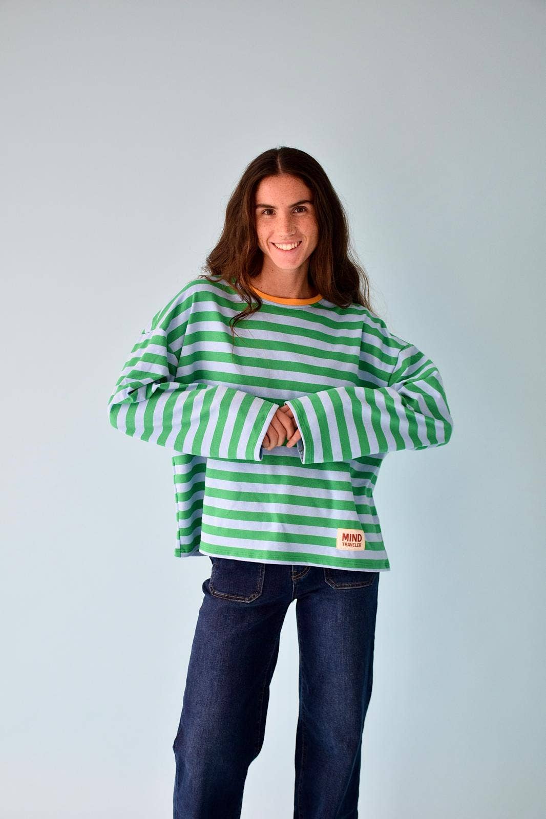 Camiseta Núria Verde e Azul: L