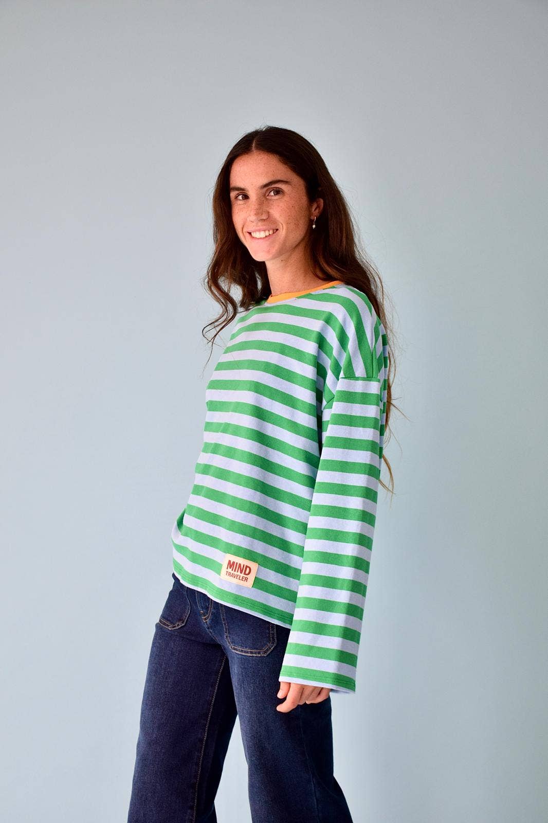 Camiseta Núria Verde e Azul: L