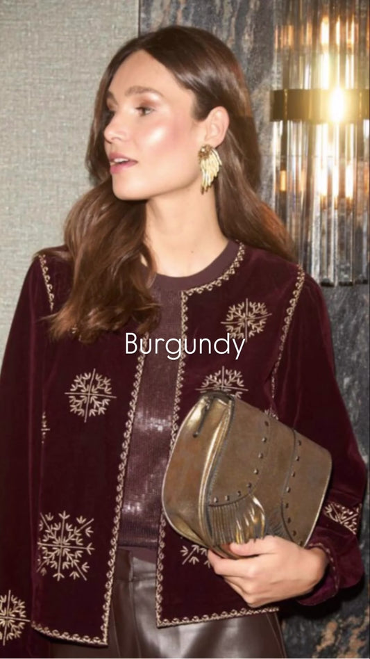 Jaqueta de Veludo Burgundy